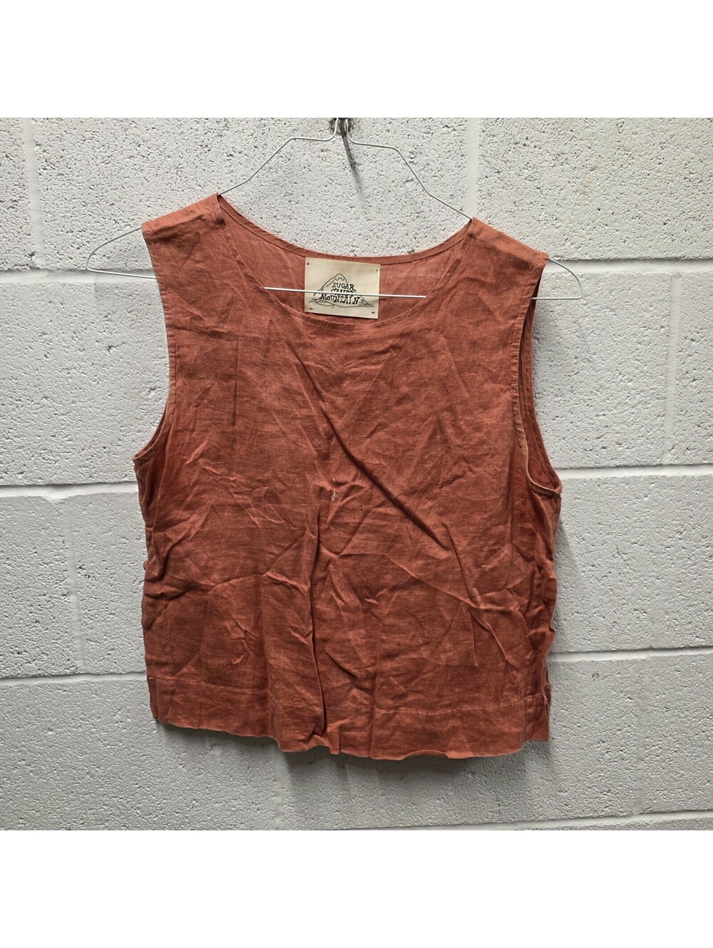 Sugar Candy Mountain Women’s Size Small Orange Linen Pocket Dress Cottage Core